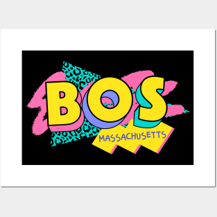 Retro 90s Boston BOS / Rad Memphis Style / 90s Vibes Posters and Art